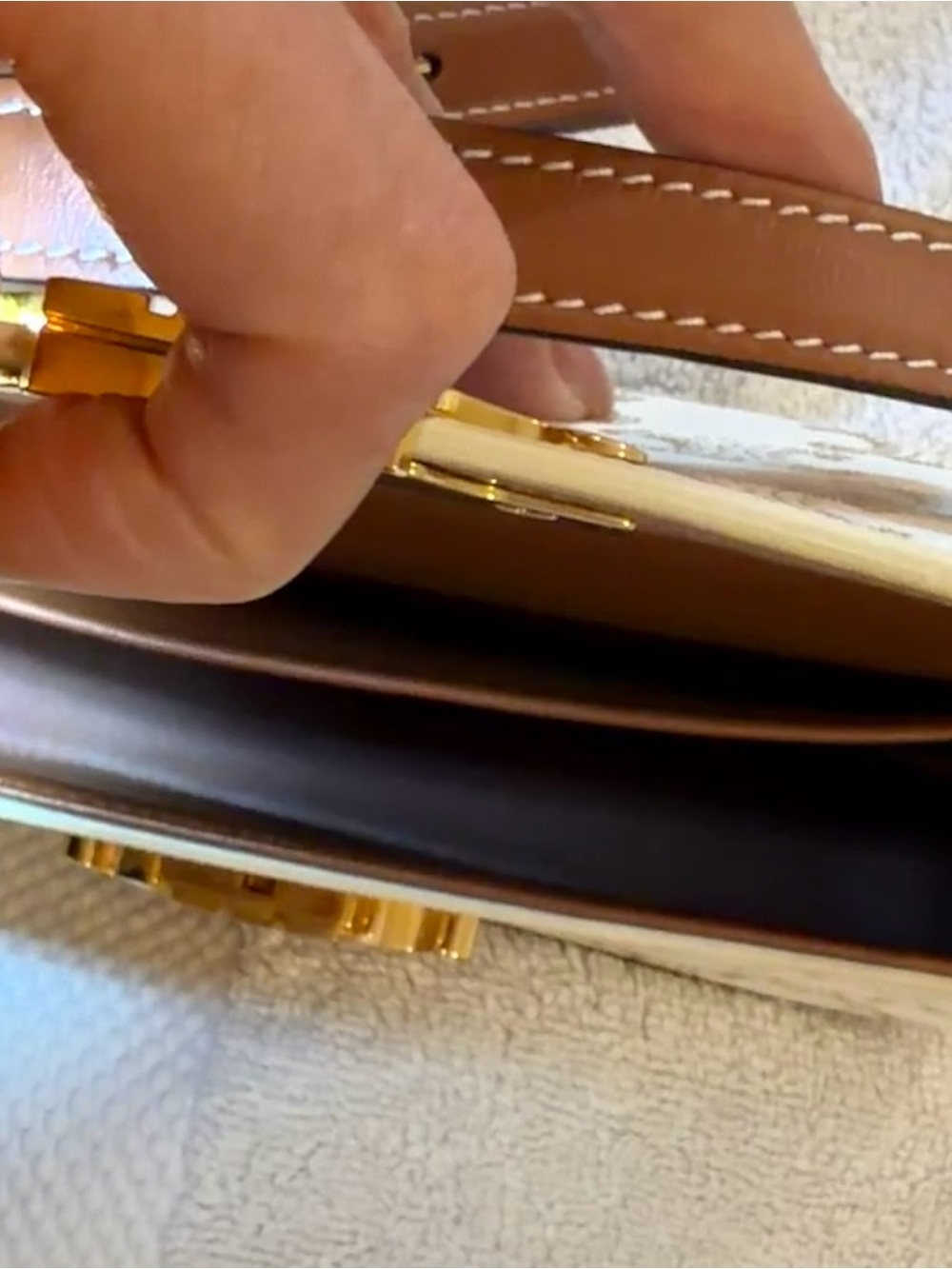 Celine Claude Shoulder Bag, Tan - Picture 10 of 16